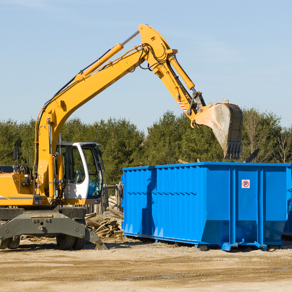 what are the rental fees for a residential dumpster in Rowland